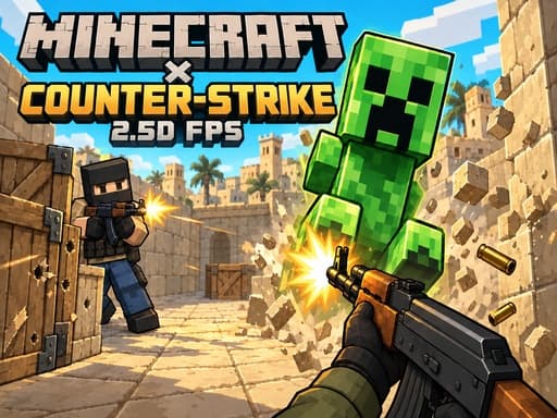 Minecraft &times; Counter Strike: 2.5D FPS